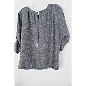 Michael Michael Kors Women's Sz S Grey Snakeskin Print Gathered Sleeve Blouse M